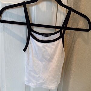 Brandy Melville White Tank Top with Black Trim